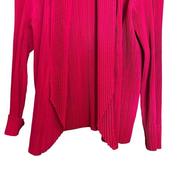 Chicos Travelers Cardigan Jacket Womens XL Red Open Accordion Stretch Sweater - Picture 4 of 8